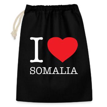 I LOVE SOMALIA - Geschenkbeutel aus Baumwolle (30 x 45 cm) - Schwarz - Vorne