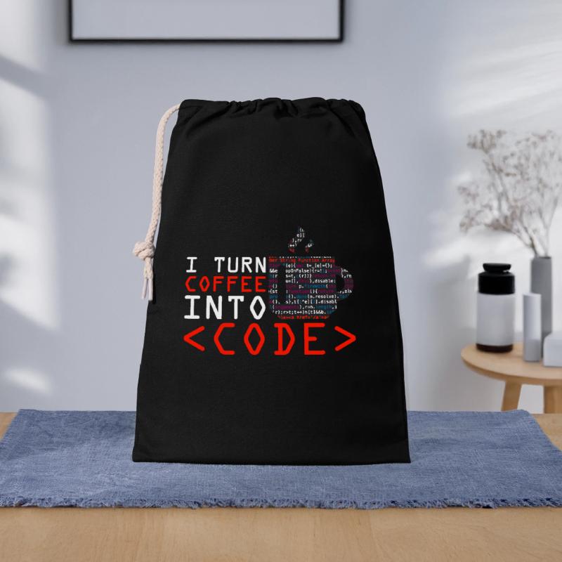 Aus Kaffee Code generieren Programmierer Geschenkbeutel aus Baumwolle (30 x 45 cm)