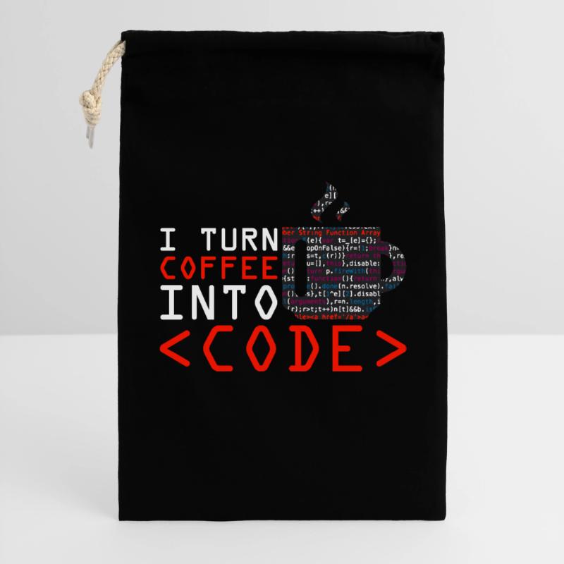 Programmers generate code from coffee Gift Bag 30 x 45 cm
