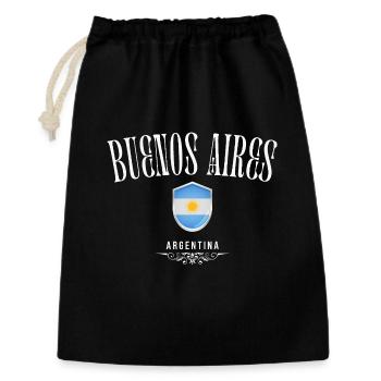 Buenos Aires, Argentinien, minimalistisches Design - Geschenkbeutel aus Baumwolle (30 x 45 cm) - Schwarz - Vorne