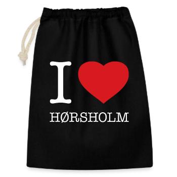 I love Horsholm - Geschenkbeutel aus Baumwolle (30 x 45 cm) - Schwarz - Vorne