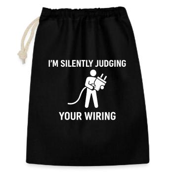 Je juge silencieusement ton câblage - Sac cadeau 30 x 45 cm - noir - Devant