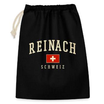 Reinach Schweiz Emblem Logo - Geschenkbeutel aus Baumwolle (30 x 45 cm) - Schwarz - Vorne