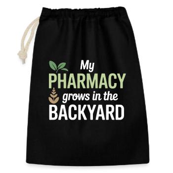 Vêtement certifié en pharmacologie clinique organique - Sac cadeau 30 x 45 cm - noir - Devant