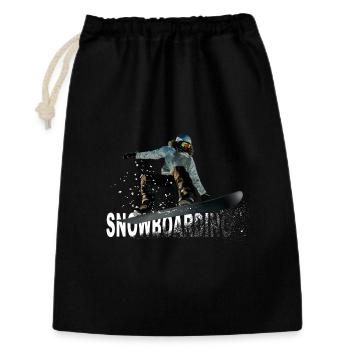 snowboarding - Geschenkbeutel aus Baumwolle (30 x 45 cm) - Schwarz - Vorne