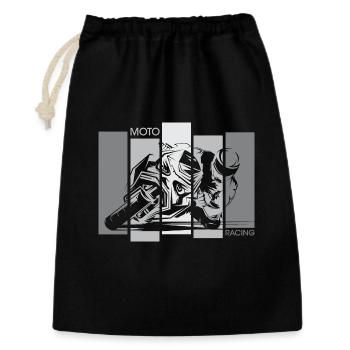 Motorcycle Racing Moto Biker Illustration Icon - Gift Bag 30 x 45 cm - black - Front