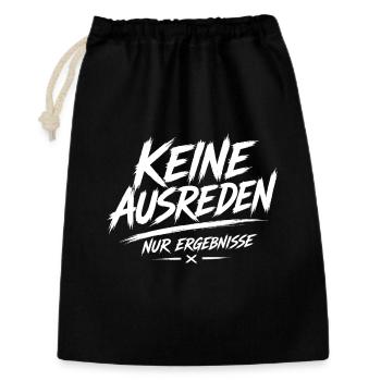 Keine Ausreden Nur Ergebnisse - Geschenkbeutel aus Baumwolle (30 x 45 cm) - Schwarz - Vorne