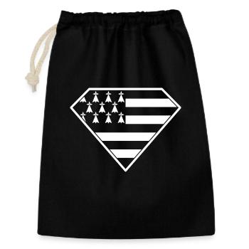 Super Gwenn Ha Du Breizh Cadeau de Bretagne - Sac cadeau 30 x 45 cm - noir - Devant