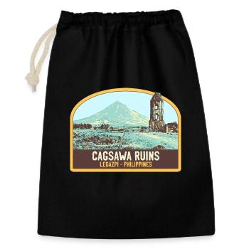 Ruins of Cagsawa, Mayon Volcano, Philippines - Gift Bag 30 x 45 cm - black - Front