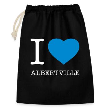 I LOVE ALBERTVILLE - Geschenkbeutel aus Baumwolle (30 x 45 cm) - Schwarz - Vorne