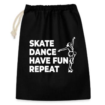 Skate Dance Have Fun Repeat - Geschenkbeutel aus Baumwolle (30 x 45 cm) - Schwarz - Vorne
