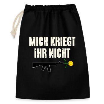 Pression de protestation avec une arme et une fleur - Sac cadeau 30 x 45 cm - noir - Devant