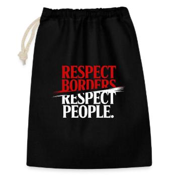 Respecter les frontières Respecter les gens - Groenland - Sac cadeau 30 x 45 cm - noir - Devant