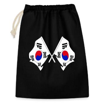 Deux drapeaux croisés de la Corée du Sud - Sac cadeau 30 x 45 cm - noir - Devant