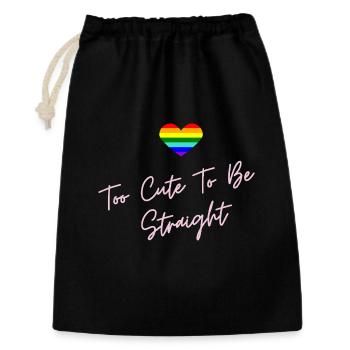 Regenbogen Herz Stolz LGBTQ Design - Geschenkbeutel aus Baumwolle (30 x 45 cm) - Schwarz - Vorne