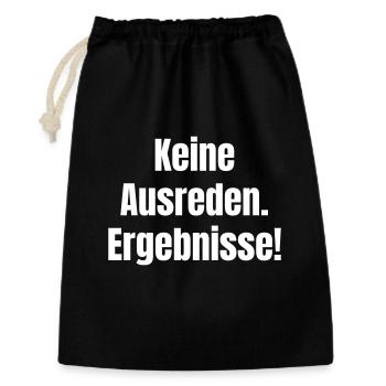 No excuses. Results! - Gift Bag 30 x 45 cm - black - Front