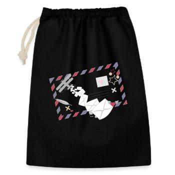 Airmail Rahmen mit Briefen & Postflugzeug Symbol - Geschenkbeutel aus Baumwolle (30 x 45 cm) - Schwarz - Vorne