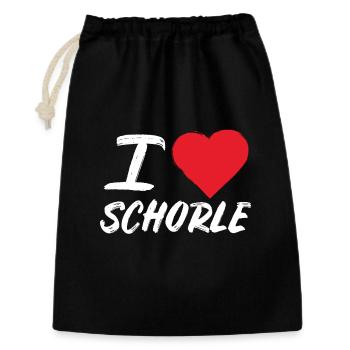 I Love Schorle – Pfälzer Weinschorle & Heimatliebe - Geschenkbeutel aus Baumwolle (30 x 45 cm) - Schwarz - Vorne