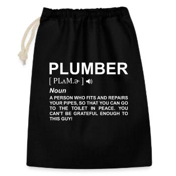 Définition du plombier - Sac cadeau 30 x 45 cm - noir - Devant