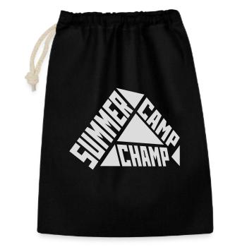 Summer Camp Champ Lustig Kinder Outdoor Abenteuer - Geschenkbeutel aus Baumwolle (30 x 45 cm) - Schwarz - Vorne