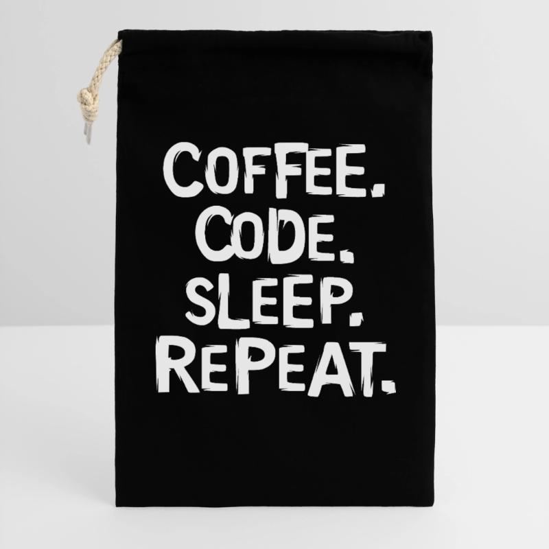 coffee code sleep - repeat Programmierer Arbeit Geschenkbeutel aus Baumwolle (30 x 45 cm)