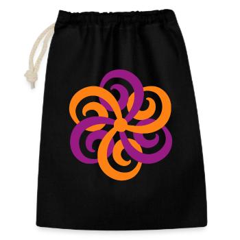 Doppel-Triskele Yoga Mandala Ornament Blume Deko - Geschenkbeutel aus Baumwolle (30 x 45 cm) - Schwarz - Vorne