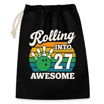 Bowling 27 Célébration Anniversaire Graphique - Sac cadeau 30 x 45 cm - noir - Devant