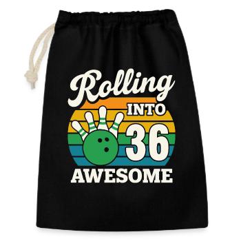 Rétro Bowling 36e anniversaire Graphique - Sac cadeau 30 x 45 cm - noir - Devant