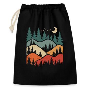 Wald Landschaft Natur Bäume Naturliebhaber - Geschenkbeutel aus Baumwolle (30 x 45 cm) - Schwarz - Vorne