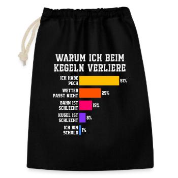 Why I lose at bowling Skittles - Gift Bag 30 x 45 cm - black - Front