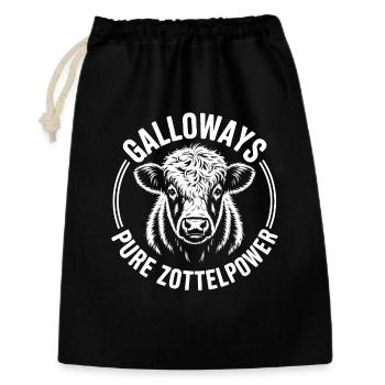 Galloway Rind Kopf - Geschenkbeutel aus Baumwolle (30 x 45 cm) - Schwarz - Vorne