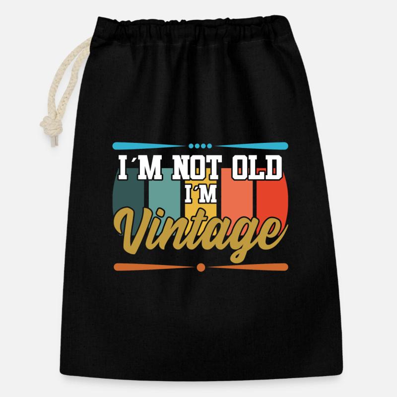 I'm not old textile gift idea - Gift Bag 30 x 45 cm - black