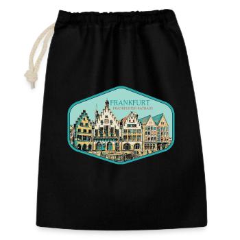 centre historique : Hôtel de ville de Francfort - Sac cadeau 30 x 45 cm - noir - Devant