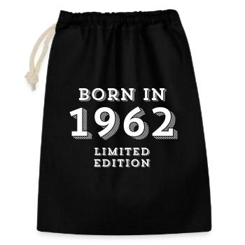 Date of birth, year of birth, 1962 - Gift Bag 30 x 45 cm - black - Front