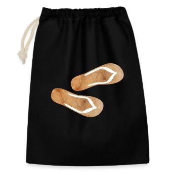 Flip Flops Wooden Slippers Holiday Nature Fun Summer - Gift Bag 30 x 45 cm - black - Front