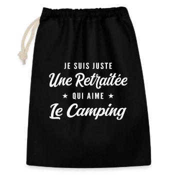 Ruhestand-Passion-Camping - Geschenkbeutel aus Baumwolle (30 x 45 cm) - Schwarz - Vorne