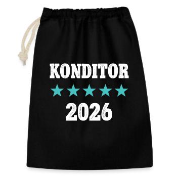 Maître apprenti Examen d’apprentissage Confiserie 2026 - Sac cadeau 30 x 45 cm - noir - Devant