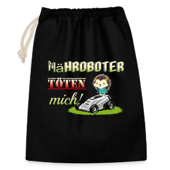Les tondeuses à gazon robotisées tuent les hérissons - Sac cadeau 30 x 45 cm - noir - Devant