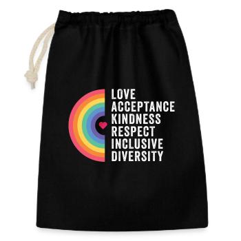 Mois de la fierté LGBT - Amour. Acceptation. Bonté. - Sac cadeau 30 x 45 cm - noir - Devant