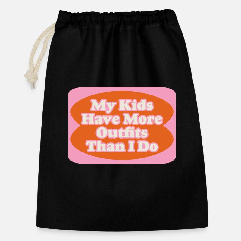 Outfit Battle Mom vs. Kids - Geschenkbeutel aus Baumwolle (30 x 45 cm) - Schwarz