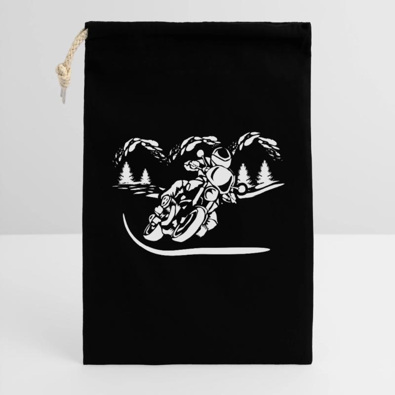 Silhouette de Moto Forêt Sac cadeau 30 x 45 cm