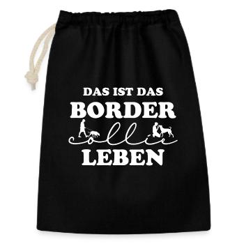 Border Collie Leben - Geschenkbeutel aus Baumwolle (30 x 45 cm) - Schwarz - Vorne