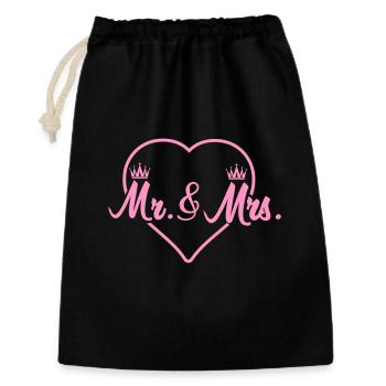 Heart Crowns Mr & Mrs Design - Gift Bag 30 x 45 cm - black - Front