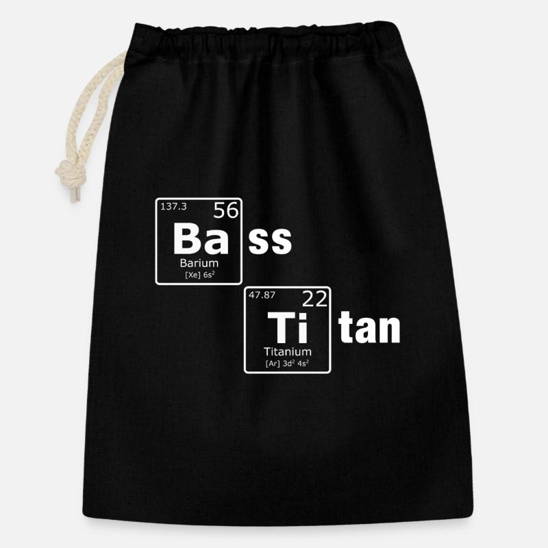 Bass Titan Periodensystem Elemente Nerd - Geschenkbeutel aus Baumwolle (30 x 45 cm) - Schwarz