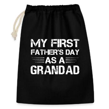 My First Father's Day as a Grandad Retro Style  - Gift Bag 30 x 45 cm - black - Front