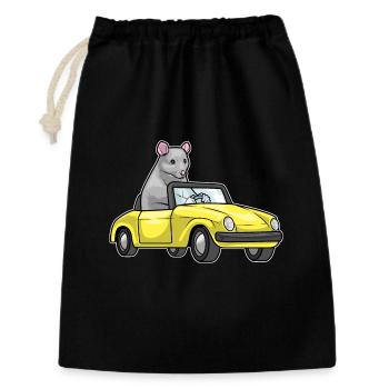 Ratte Auto - Geschenkbeutel aus Baumwolle (30 x 45 cm) - Schwarz - Vorne