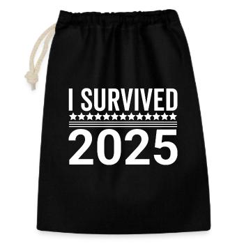 I Survived 2025 - Gift Bag 30 x 45 cm - black - Front