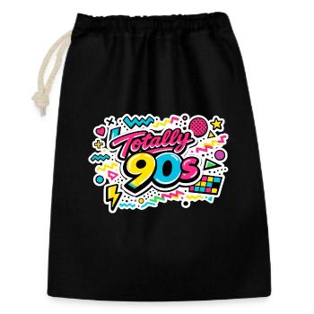 Fête à thème années 90 vintage années 90 - Sac cadeau 30 x 45 cm - noir - Devant