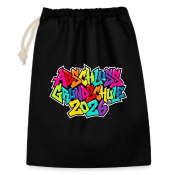 Grundschule Abschluss 2026 - Geschenkbeutel aus Baumwolle (30 x 45 cm) - Schwarz - Vorne