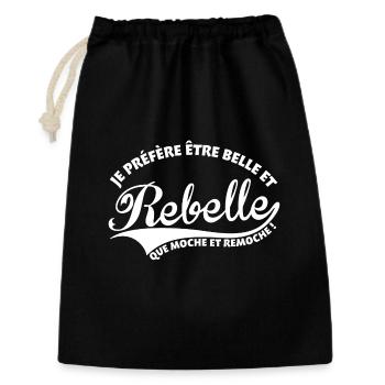 Belle et Rebelle - Sac cadeau 30 x 45 cm - noir - Devant